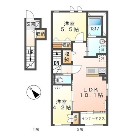 姫路駅 バス20分  神姫バス　北原停下車：停歩9分 2階の物件間取画像